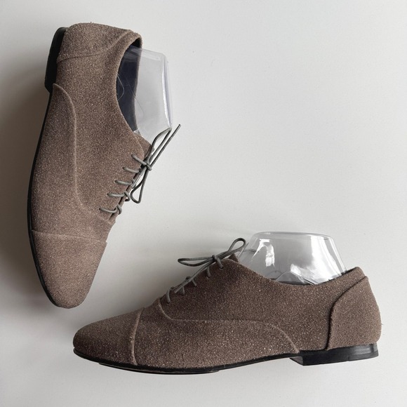 Gentle Souls by Kenneth Cole Shoes - Gentle Souls Kenneth Cole Edge Tie Textured Brown Suede Oxford Dress Shoes 8.5